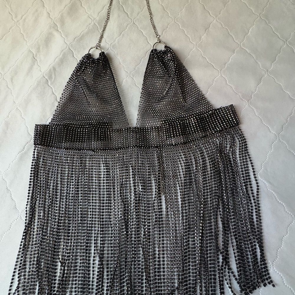 Silver Chainmail Halter Top